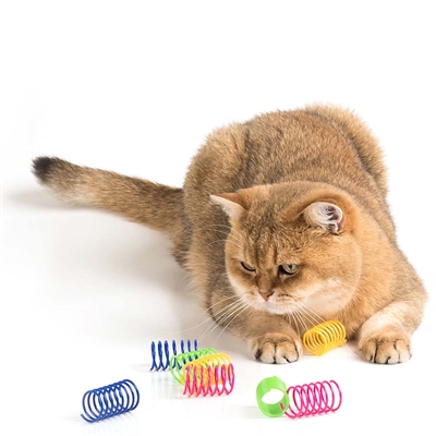 Kattleksak Spiralfjäder 10 st. i Assorterade Färger